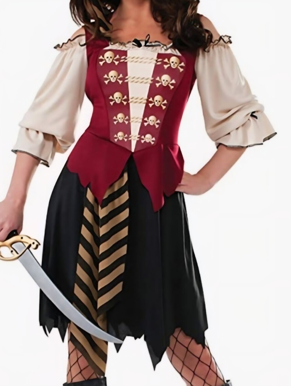 Rubies Pirate Lady Captain Halloween Costume Cosplay Adult Large L Dress Only